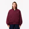 Chaqueta bomber oversize con puños acanalados para mujer