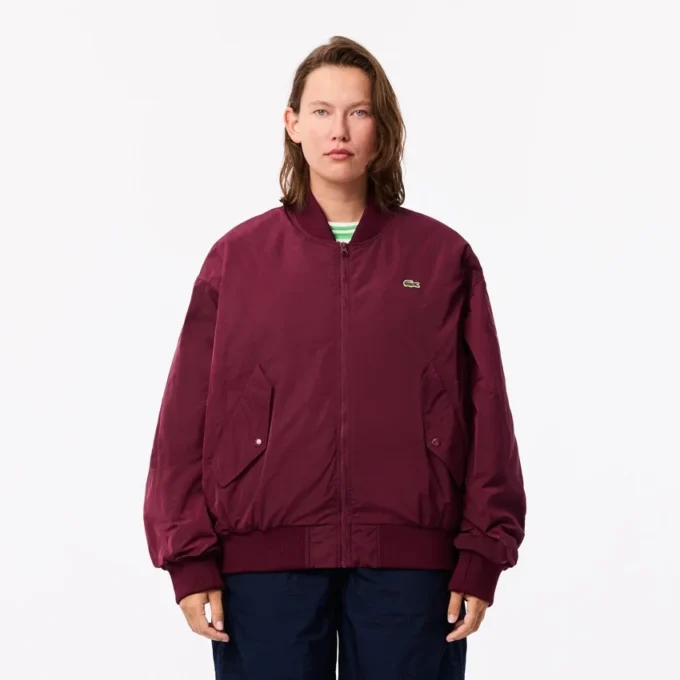 Chaqueta bomber oversize con puños acanalados para mujer