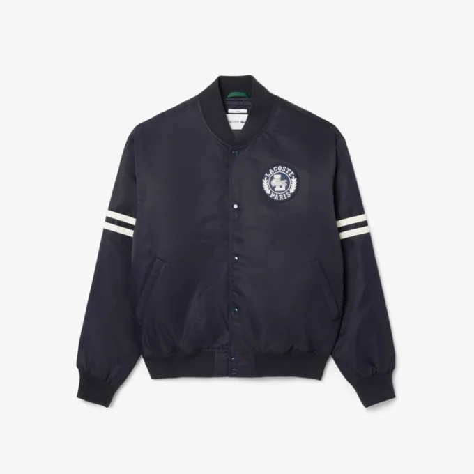 Chaqueta bomber repelente al agua con insignia bordada para hombre