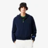Chaqueta con capucha de franela de mezcla de lana para hombre