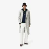 Chaqueta con capucha de franela de mezcla de lana para hombre