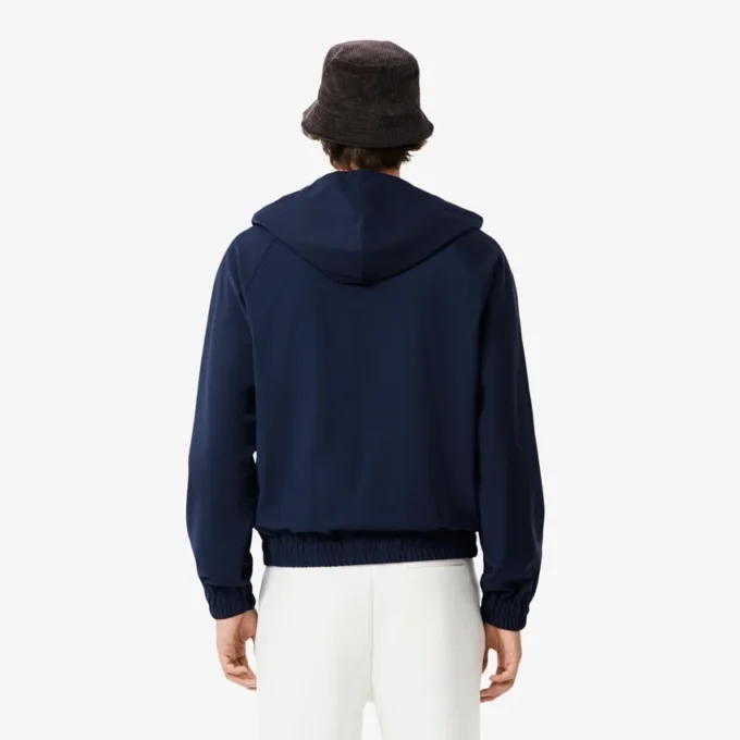 Chaqueta con capucha de franela de mezcla de lana para hombre