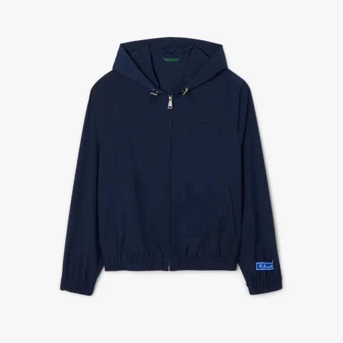 Chaqueta con capucha de franela de mezcla de lana para hombre