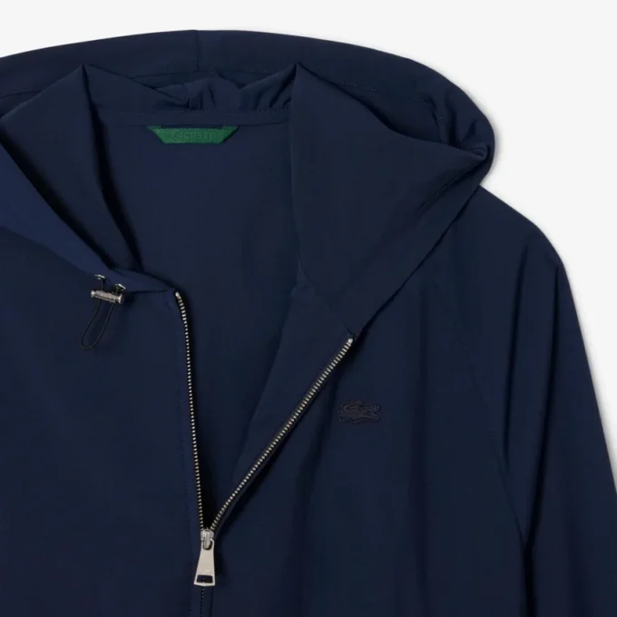 Chaqueta con capucha de franela de mezcla de lana para hombre