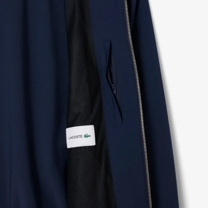 Chaqueta con capucha de franela de mezcla de lana para hombre