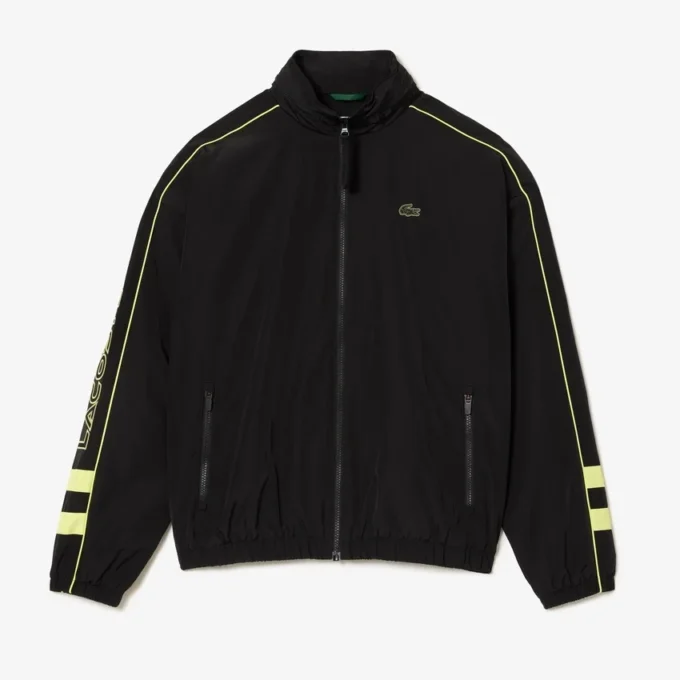 Chaqueta con cremallera resistente al agua y detalles en contraste para hombre