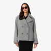 Chaqueta corta oversize de mezcla de lana para mujer