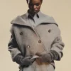 Chaqueta corta oversize de mezcla de lana para mujer