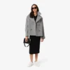 Chaqueta corta oversize de mezcla de lana para mujer