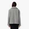 Chaqueta corta oversize de mezcla de lana para mujer