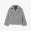 Chaqueta corta oversize de mezcla de lana para mujer