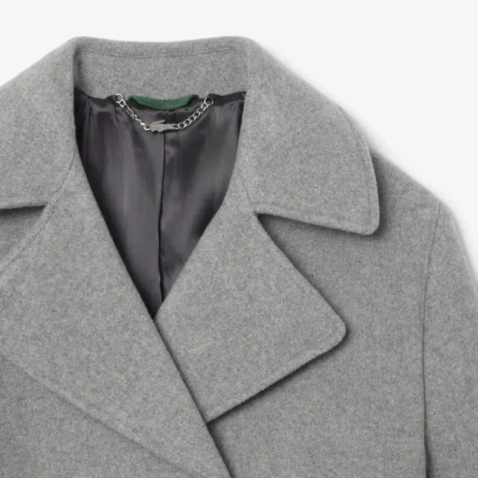 Chaqueta corta oversize de mezcla de lana para mujer