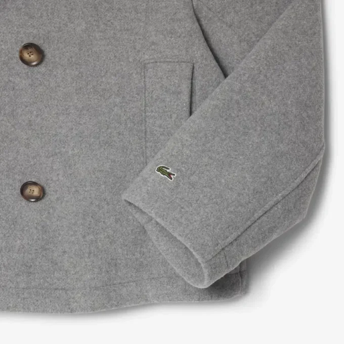 Chaqueta corta oversize de mezcla de lana para mujer