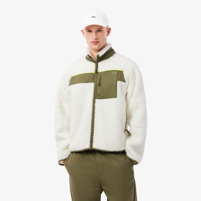 Chaqueta de forro polar Sherpa con bloques de color para hombre