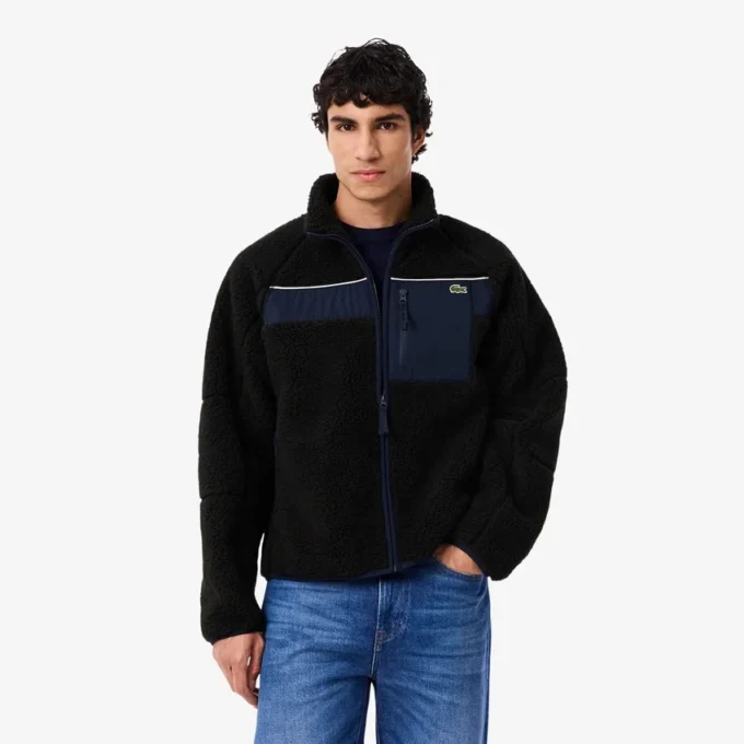 Chaqueta de forro polar Sherpa con bloques de color para hombre