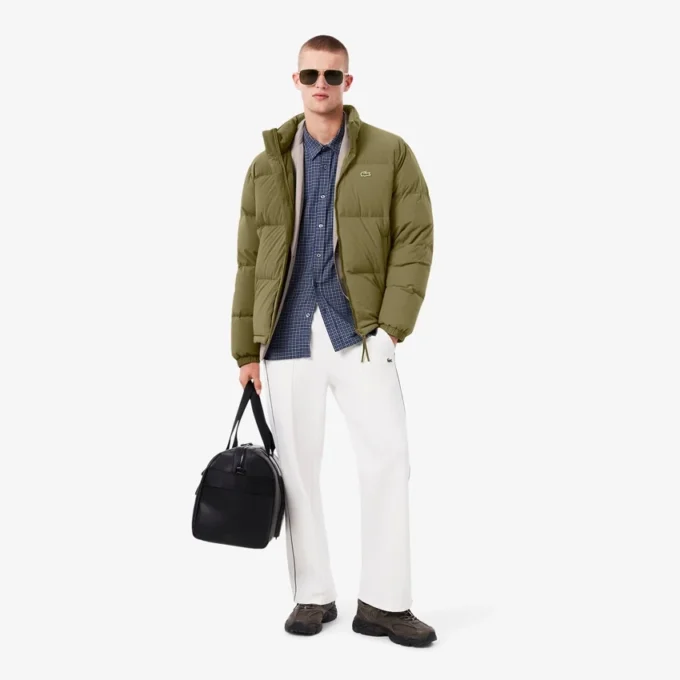 Chaqueta de plumón con capucha repelente al agua para hombre