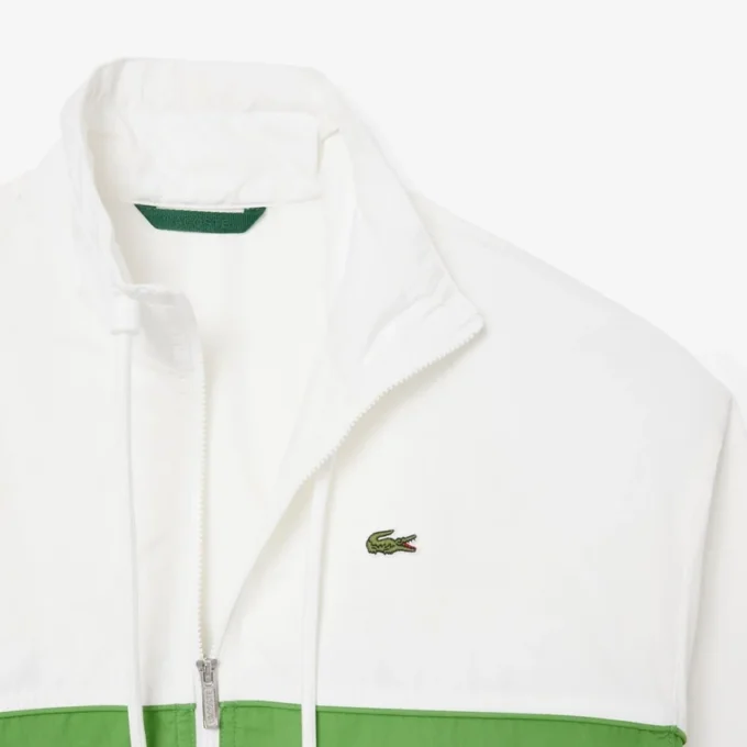 Chaqueta de sarga de algodón con cremallera y corte holgado
