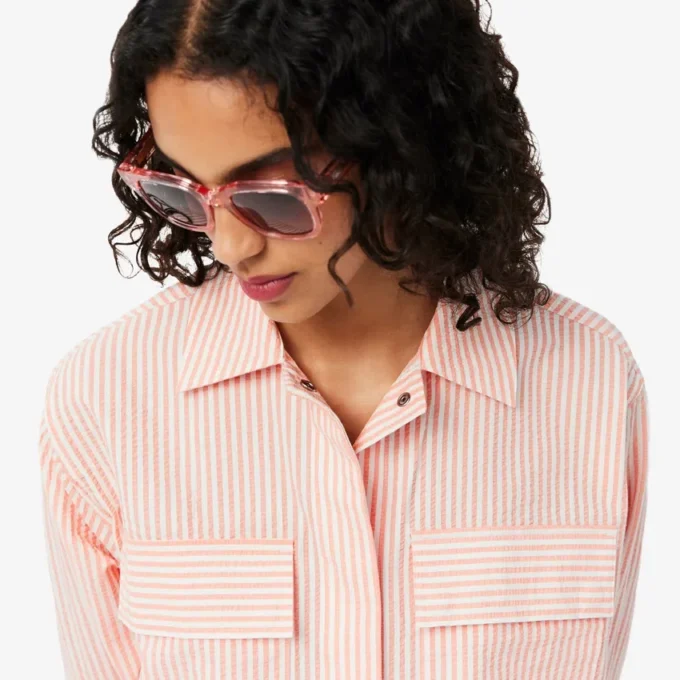 Chaqueta de seersucker a rayas