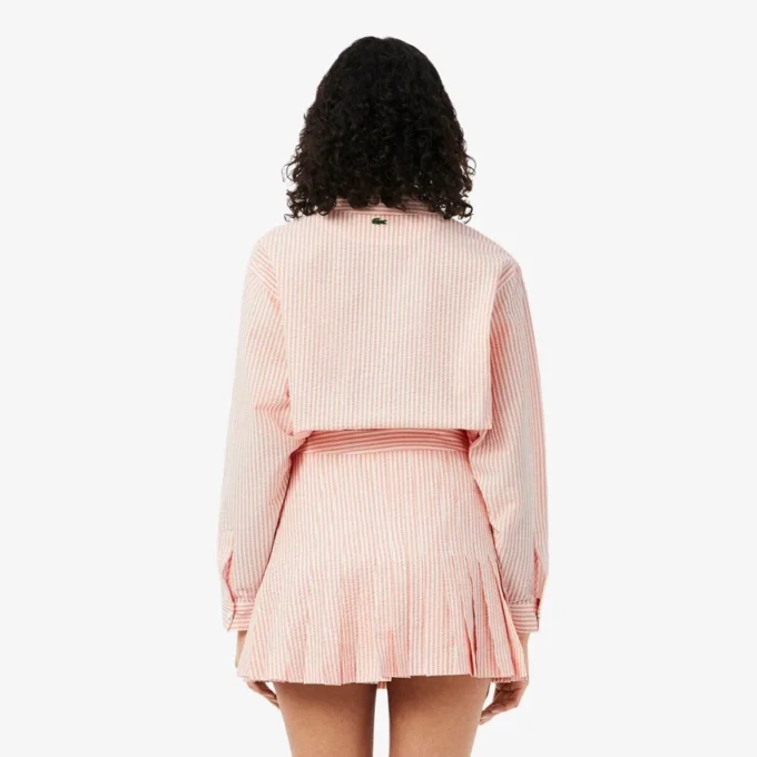 Chaqueta de seersucker a rayas