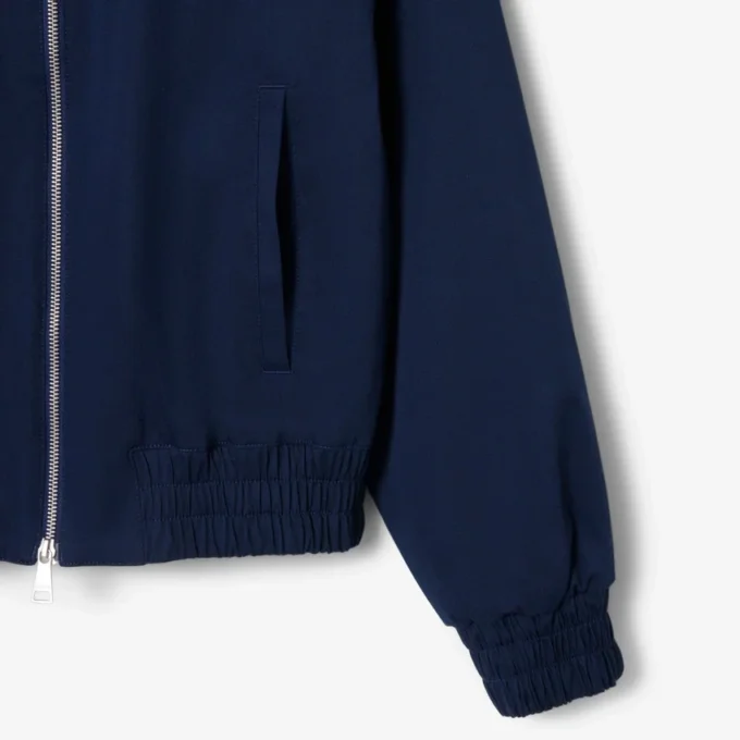 Chaqueta elástica con doble cuello para mujer