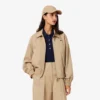 Chaqueta elástica de doble cuello para mujer