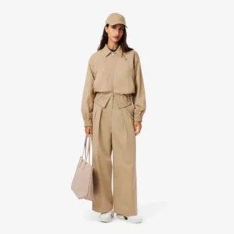 Chaqueta elástica de doble cuello para mujer