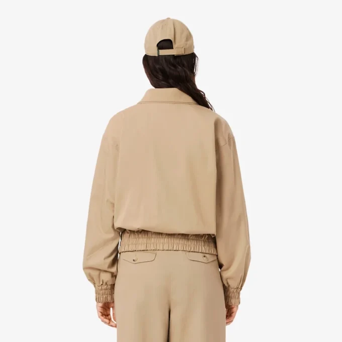 Chaqueta elástica de doble cuello para mujer