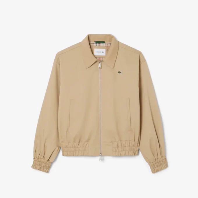 Chaqueta elástica de doble cuello para mujer
