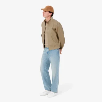 Chaqueta Harrington de sarga repelente al agua para hombre
