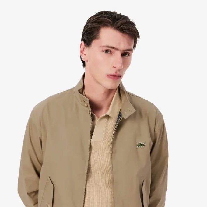 Chaqueta Harrington de sarga repelente al agua para hombre