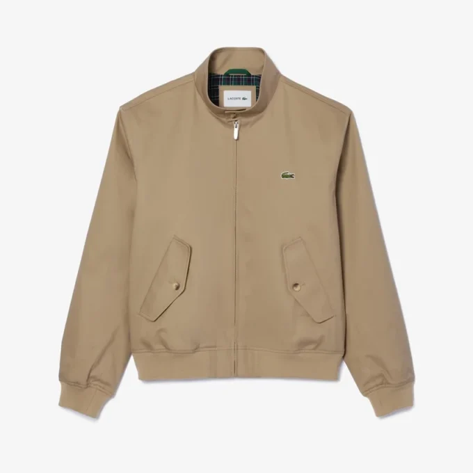 Chaqueta Harrington de sarga repelente al agua para hombre