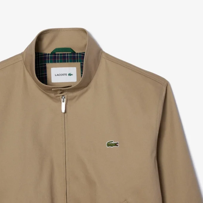 Chaqueta Harrington de sarga repelente al agua para hombre
