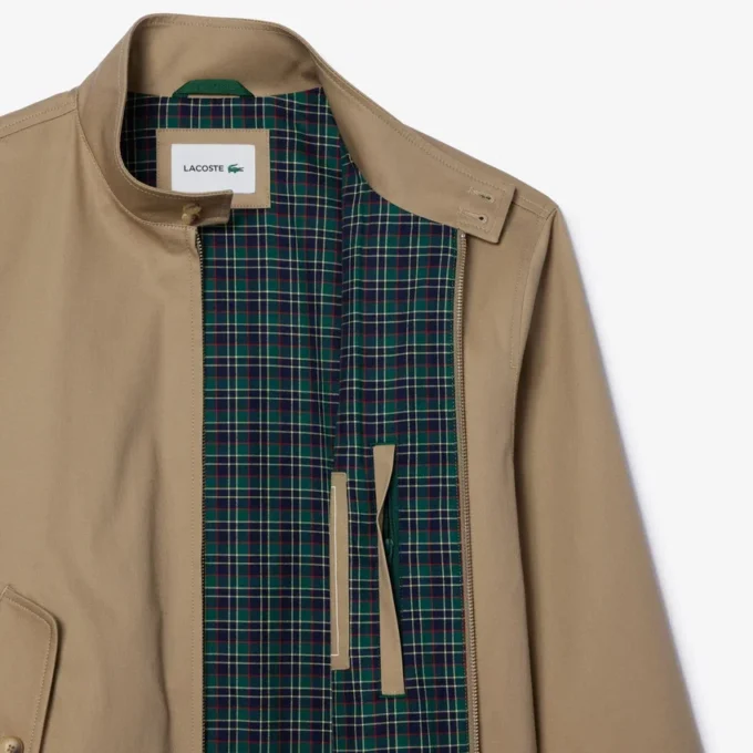 Chaqueta Harrington de sarga repelente al agua para hombre