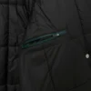 Chaqueta larga acolchada iridiscente de la pasarela