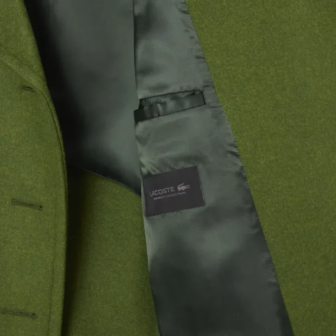 Chaqueta larga de lana con efecto slub de la pasarela