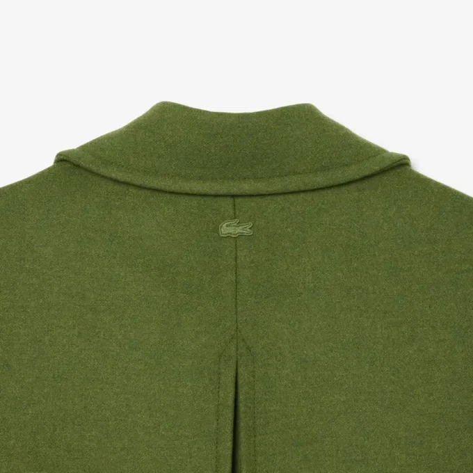Chaqueta larga de lana con efecto slub de la pasarela