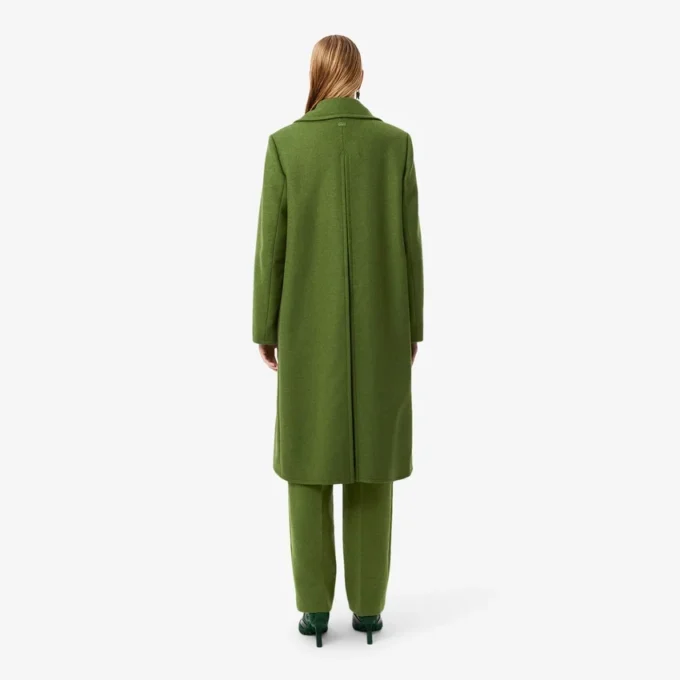 Chaqueta larga de lana con efecto slub de la pasarela