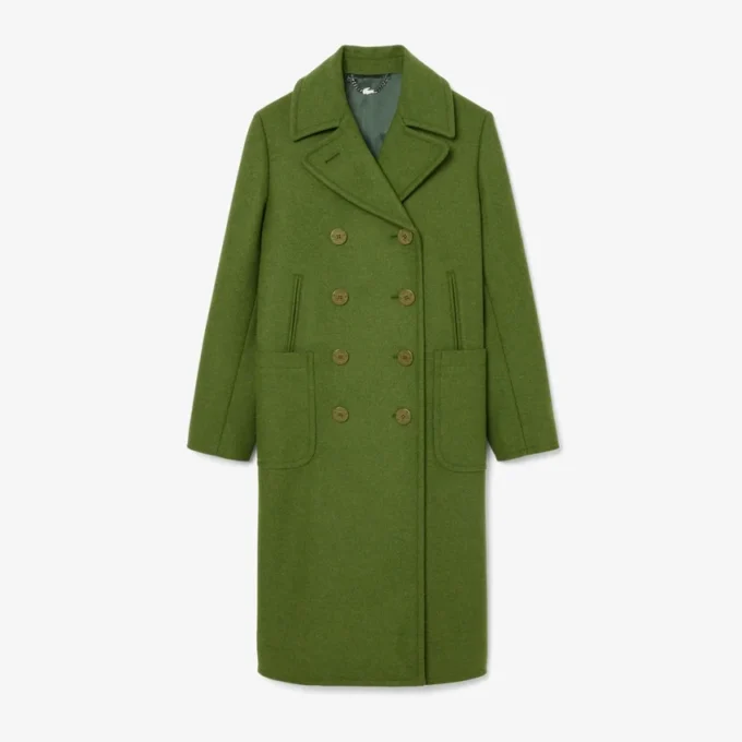 Chaqueta larga de lana con efecto slub de la pasarela