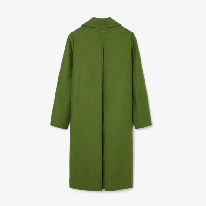 Chaqueta larga de lana con efecto slub de la pasarela