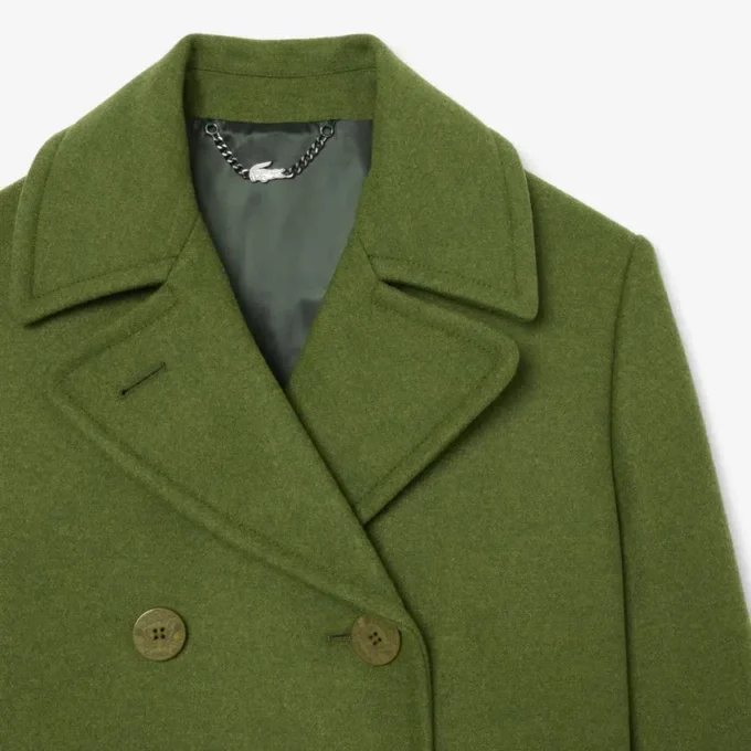 Chaqueta larga de lana con efecto slub de la pasarela
