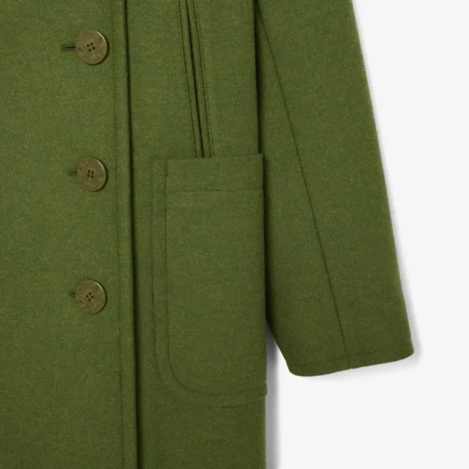 Chaqueta larga de lana con efecto slub de la pasarela