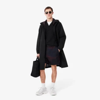 Chaqueta larga impermeable para hombre, plegable