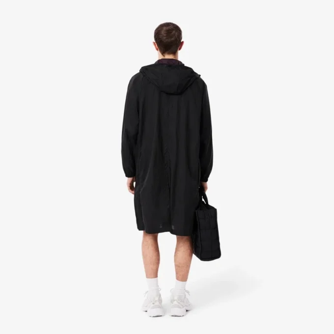 Chaqueta larga impermeable para hombre, plegable