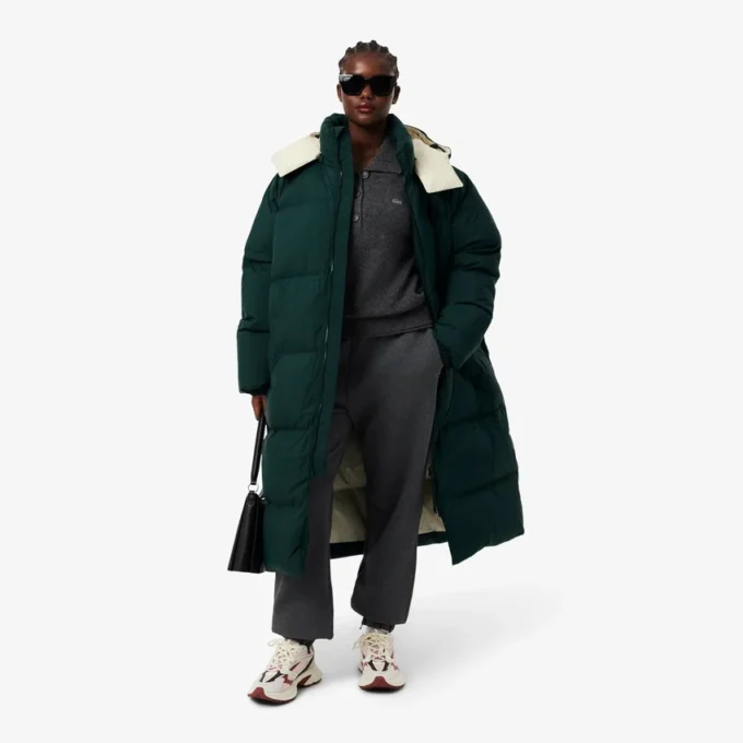 Chaqueta larga oversize de plumón para mujer
