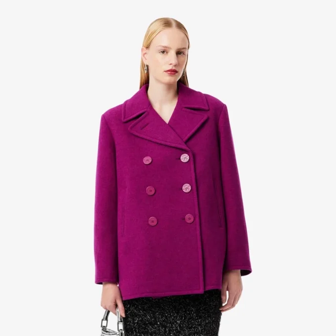 Chaqueta marinera de lana con efecto slub de la pasarela