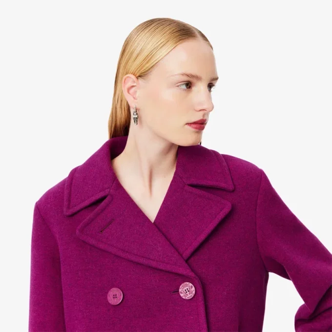 Chaqueta marinera de lana con efecto slub de la pasarela