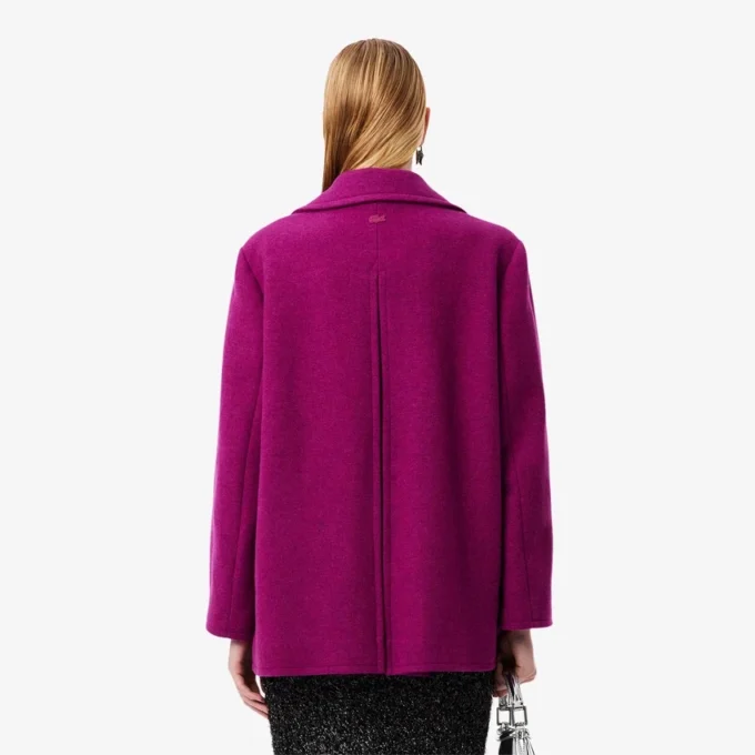 Chaqueta marinera de lana con efecto slub de la pasarela