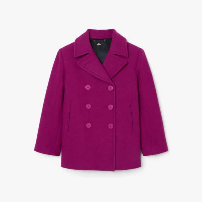 Chaqueta marinera de lana con efecto slub de la pasarela