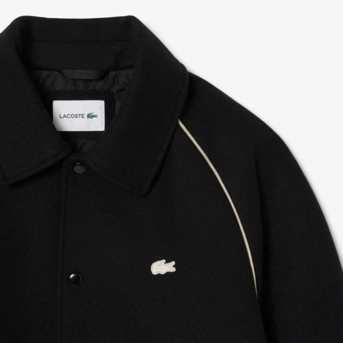 Chaqueta universitaria de lana con detalle de insignia para hombre