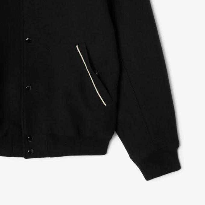 Chaqueta universitaria de lana con detalle de insignia para hombre